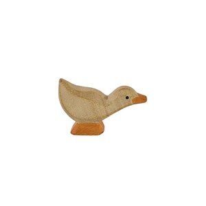 Vintage Ostheimer Gosling Baby Goose Standing Bird Wood Carving Germany